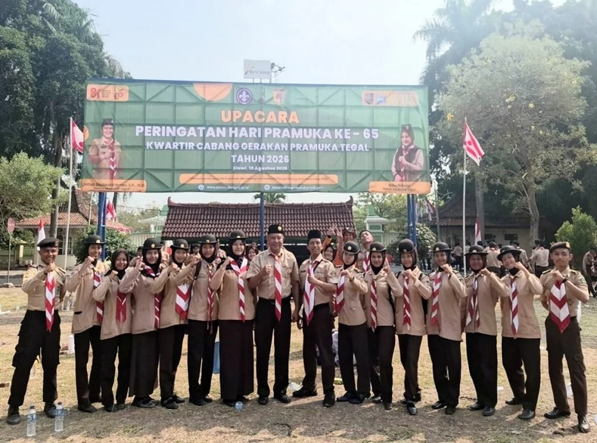 Perhutani KPH Pekalongan Barat Dukung dan Fasilitasi Saka Wanabakti Hadiri Upacara Hari Pramuka ke-65 Tingkat Kwarcab Tegal